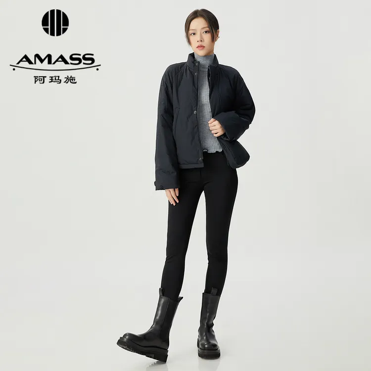 AMASS阿玛施 立领简约时尚棉服夹克运动舒适短款户外棉衣5400851