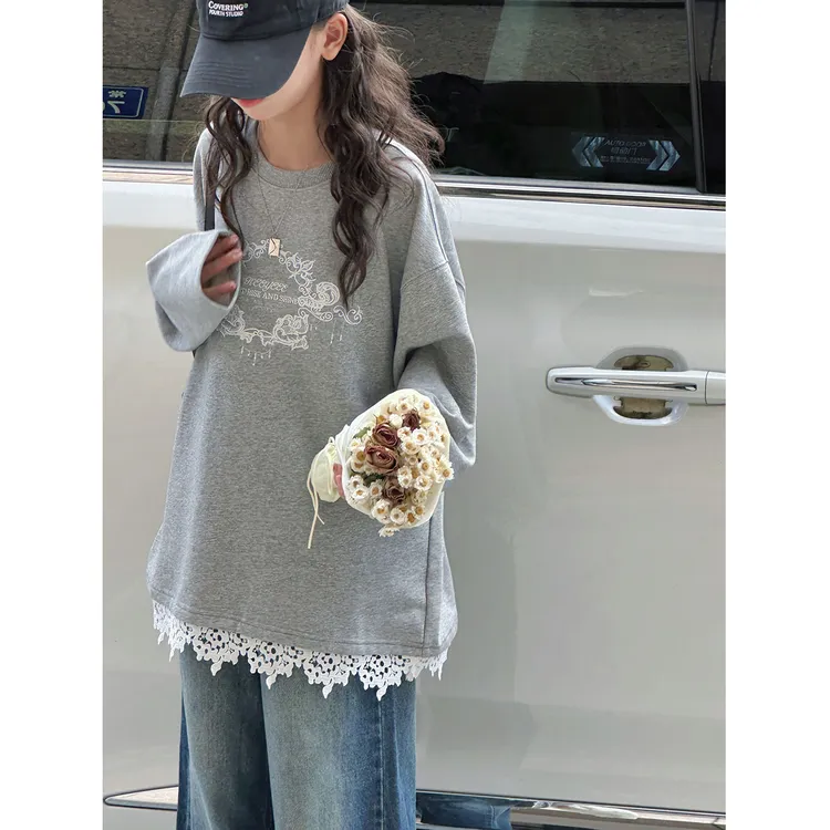 K29461孙小美拼接女童秋装卫衣2025新款儿童上衣春秋打底衫潮