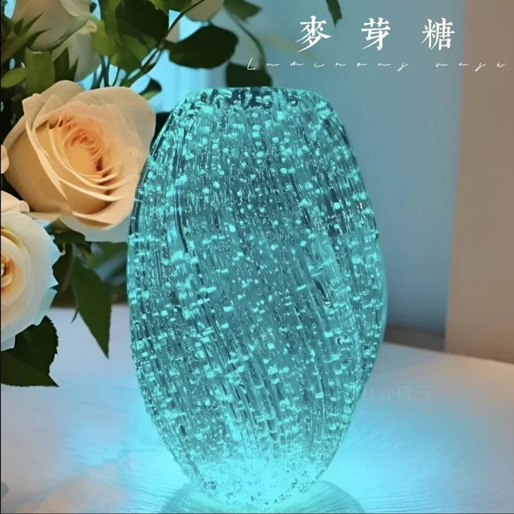 iosn【夜光麦芽糖花瓶】轻奢简约玻璃透明家居客厅水培新房兰知春序