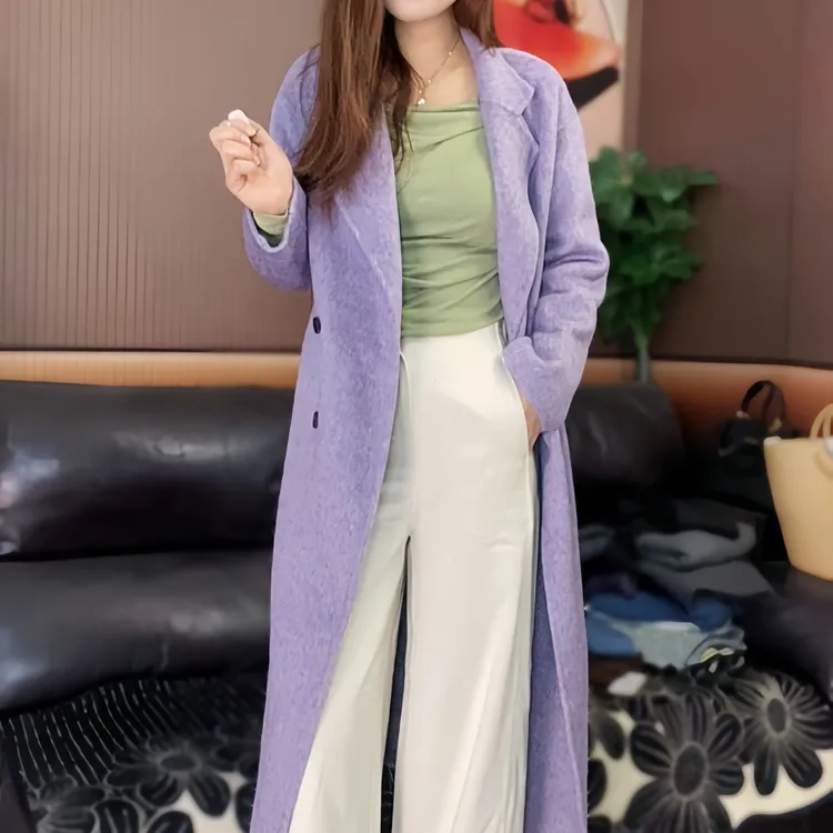 小个子冬季女装2025冬季新款双面毛呢子羊毛外套中长款冬天大衣女