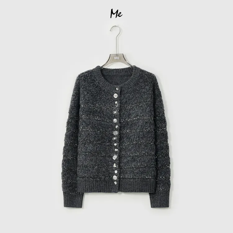 ME【C100%绵羊毛星河泰迪毛衣小香】高克重绵羊毛毛衣MESA4495