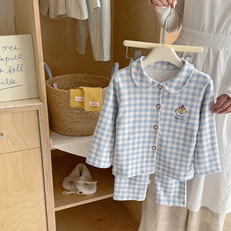 【10A抗菌】羊毛蚕丝儿童秋冬男女童睡衣家居服翻领开衫两件套slm