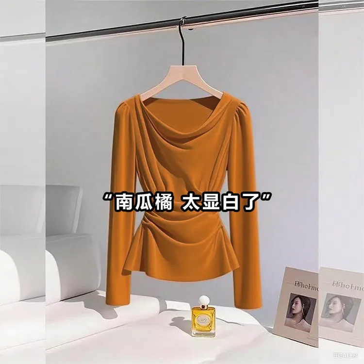 法式轻奢时尚百搭长袖衬衫女秋季新款洋气减龄上衣轻熟风别致小衫