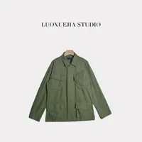 LXJ25492「经典不过时」小众老钱风棉质做旧工装风衬衫外套