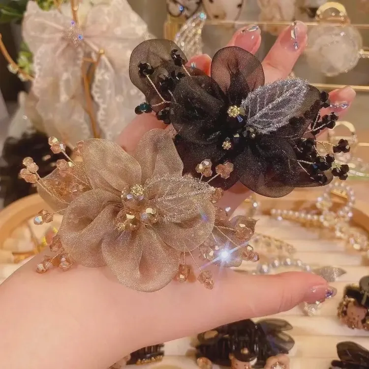 盛夏星海之花发圈轻奢布艺太阳花发饰头绳减龄韩版气质丸子头头饰