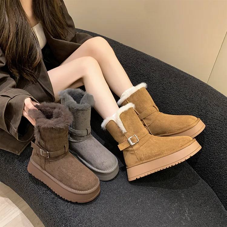 中筒时尚雪地靴桑坡女式短筒雪地靴时尚棉靴女