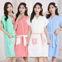 可穿式浴袍可爱浴巾成人家用长款速干吸水连帽学生洗澡游泳