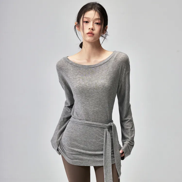 岚纹瑜伽服女高级感健身衣普拉提训练罩衫休闲运动上衣2025秋新款