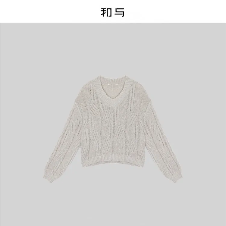 和与｜纯山羊绒V领针织套头衫H54DYY10105