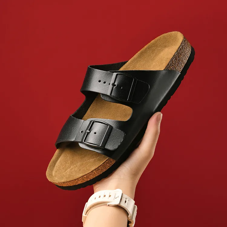 男士户外休闲软底外穿潮流防滑沙滩新款牛皮拖鞋凉拖夏季