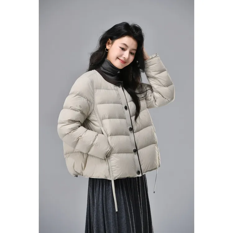 【大眼妹儿专属】时尚百搭轻羽绒短款保暖白鸭绒羽绒服轻薄ZYD095