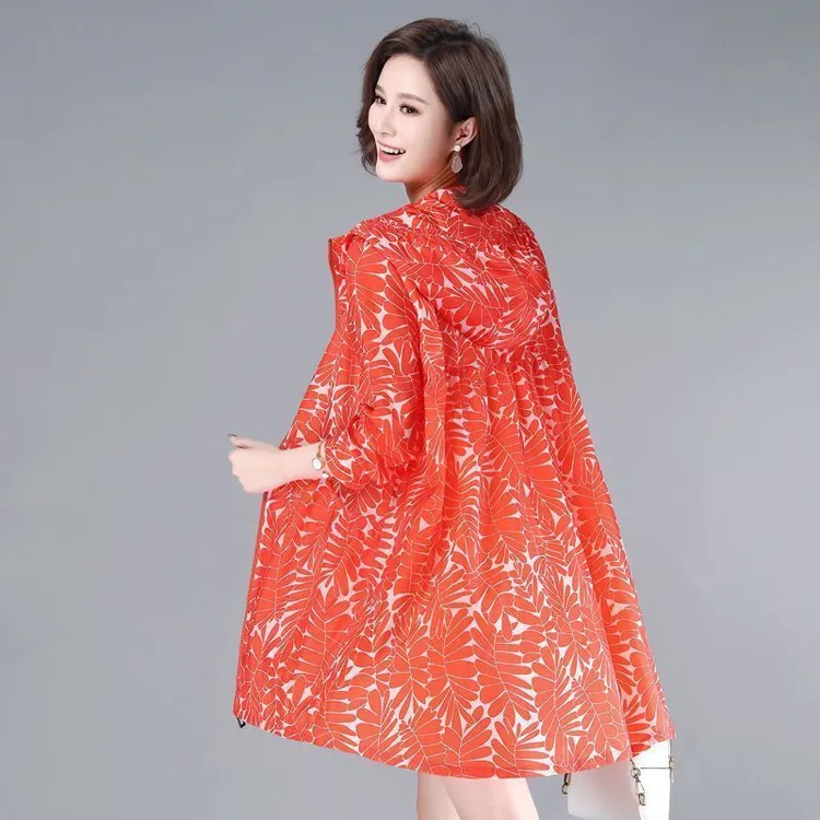 薄款防晒衣女外套2025新款中年女装中长款夏季韩版宽松开衫防晒服