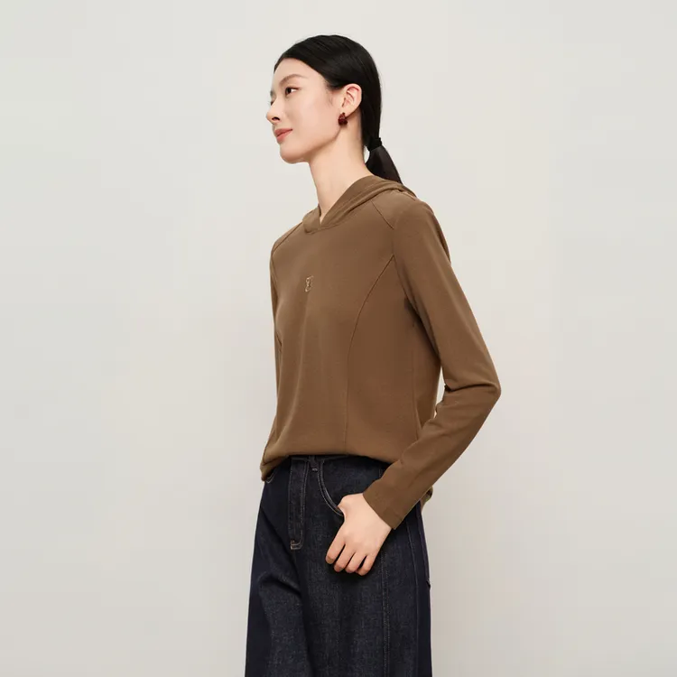 DUNNU/敦奴dunnu秋季时尚显瘦连帽宽松舒适百搭休闲衫8T532109