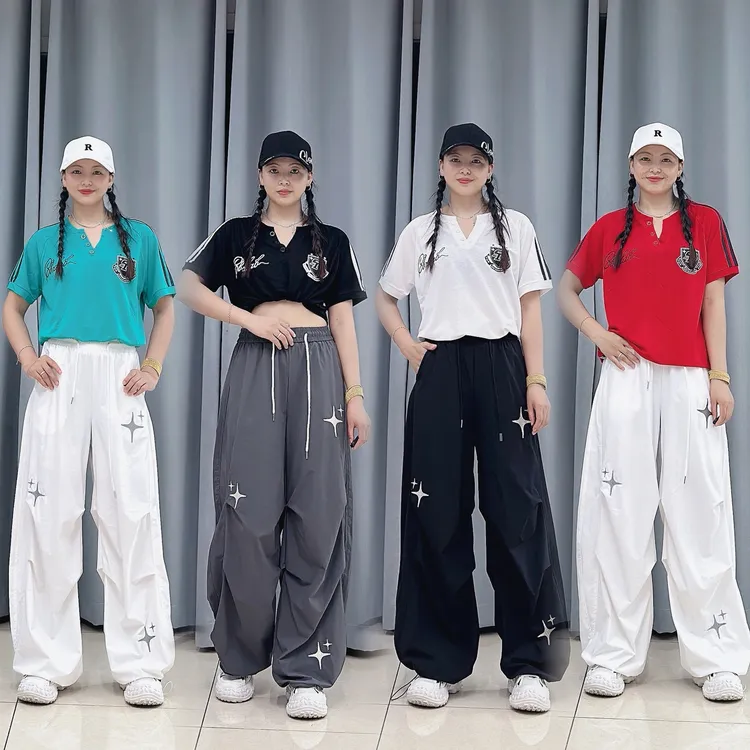 666收腰冰感飘逸杠休闲短袖印花潮流情侣百搭宽松时尚薄款夏季