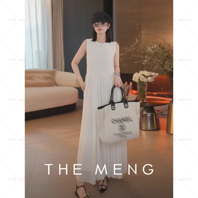 THE MENG【芳华】法式优雅减龄通勤显瘦无袖连衣裙#M252G0002
