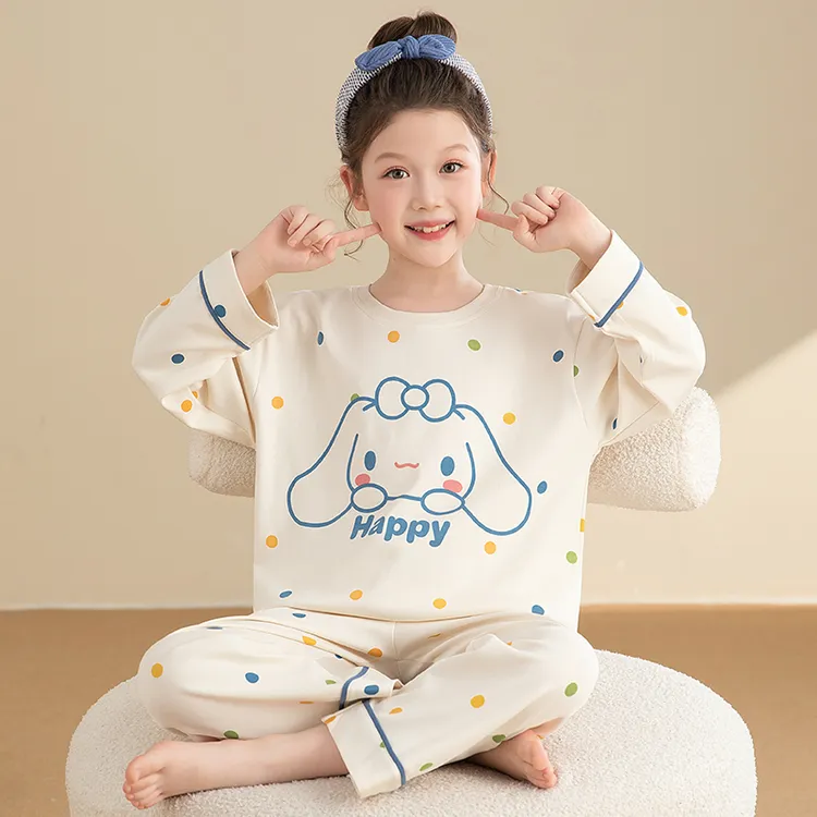 儿童睡衣春秋季长袖可爱公主风中大童女孩2025新款女童家居服套装