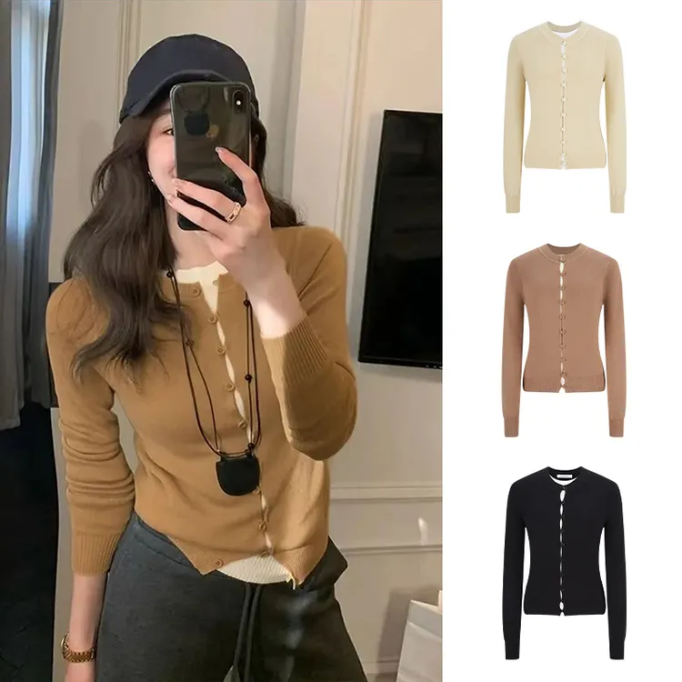 Moses Queen/魔西女王氧气多巴胺假两件针织衫设计感显瘦撞色上衣