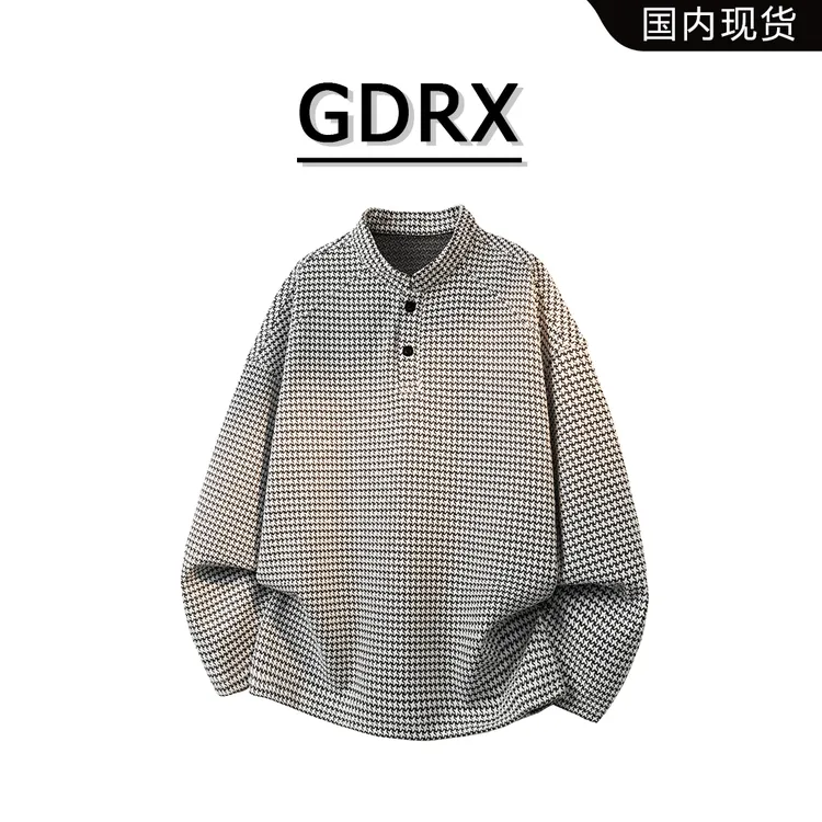 GDRX肌理感男装长袖T恤2025秋冬季小众纹理设计高级感轻奢男装