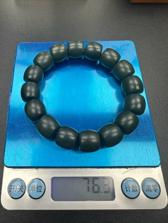 和田玉卡14沙枣青直切珠时尚古风饰品