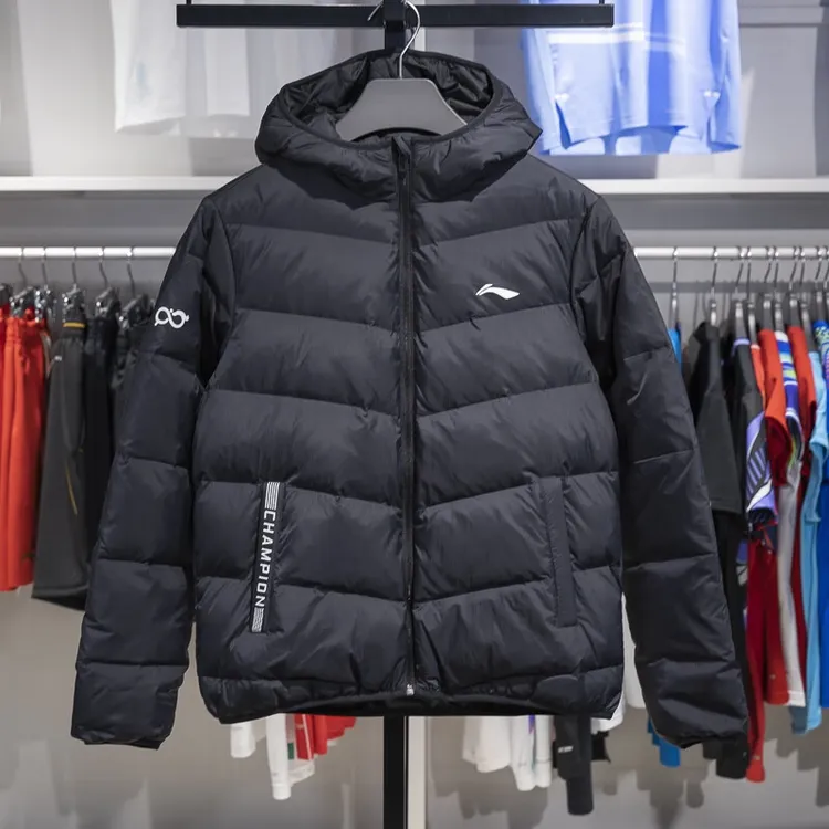 李宁羽绒服男女款2025冬季新款轻薄短款鸭绒保暖时尚连帽外套