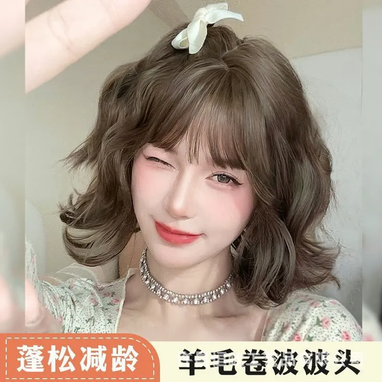 短卷发仿真假发波波头减龄慵懒女羊毛水波纹全头套蛋卷卷整顶波浪