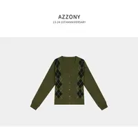 2 YYL 菱形格纹羊毛开衫 2025秋款上新autumn 254018