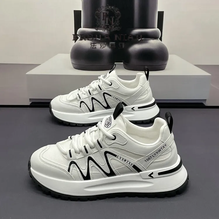 法莎尼亚男鞋新款时尚阿甘鞋男潮流时尚小白鞋厚底百搭运动休闲鞋