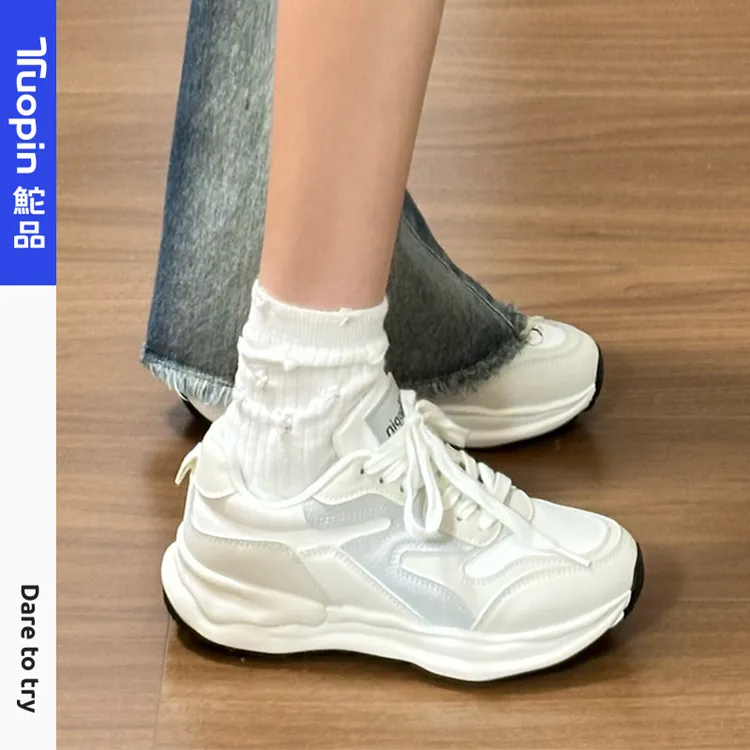 阿甘鞋轻便跑步运动鞋子情侣鞋女款2025春季新款百搭舒适厚底