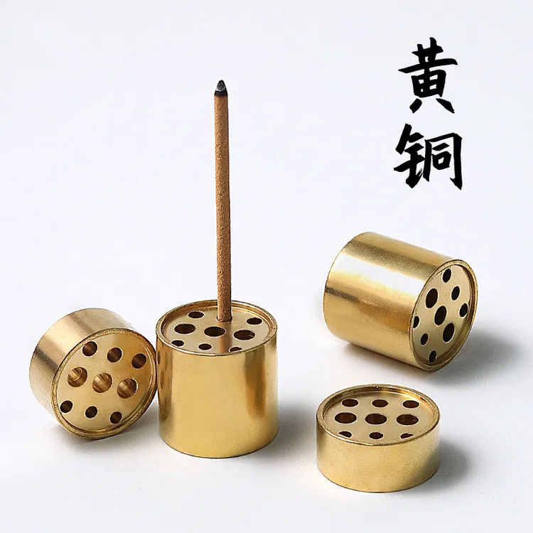 黄铜九插香插三孔香架线香香炉香托檀香香座沉香多孔家用香道实用