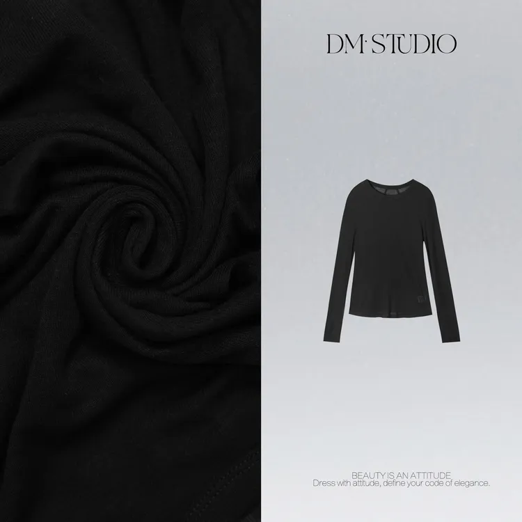 DEDM•STUDIO/气质纯色减龄百搭休闲长袖上衣2509TX/3CT5311358-1
