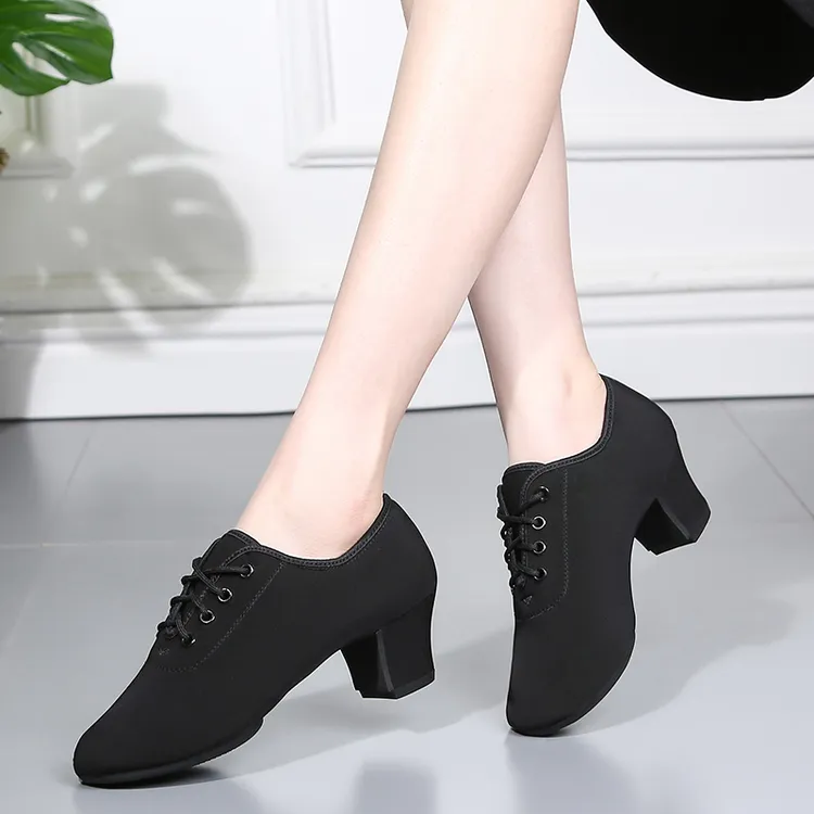 特丝丽她【828A牛津布】拉丁舞鞋健美操形体舞鞋女士成人水兵舞鞋