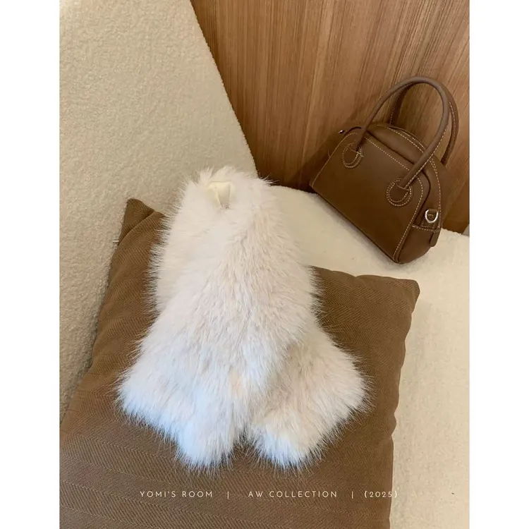 YOMI小个子【冬日印记】冬季环保毛毛绒围脖围巾韩版保暖百搭