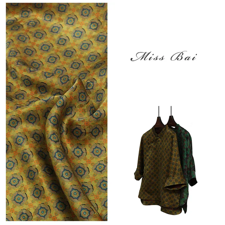 YIWEN-【彼此的目光】立领老钱风中式真丝红云纱上衣CY2509