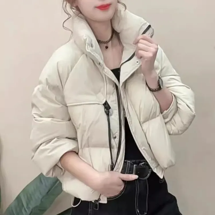 短款立领羽绒服外套女2025冬季新款韩版时尚简约百搭显瘦保暖上衣