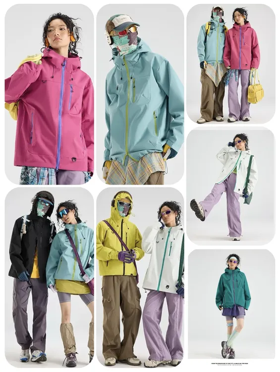 户外冲锋衣款男女情侣春秋硬壳防风防水外套户外连帽新款登山服