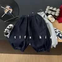 童例「9013脚口刺绣加绒软牛仔裤」秋冬儿童百搭长裤韩版男童女童潮