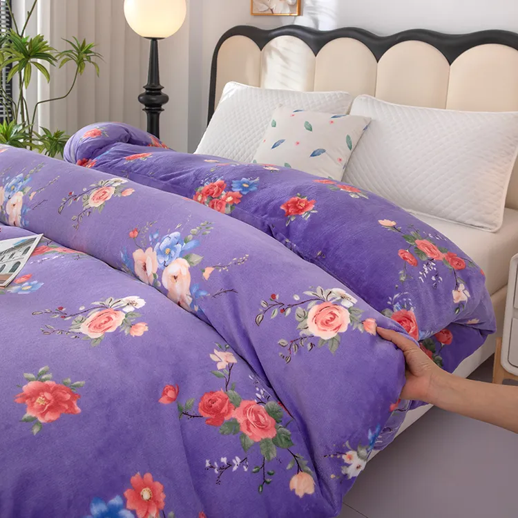 【秋冬新款】高档牛奶绒被套亲肤柔软加绒单双人保暖被罩可机洗商品图