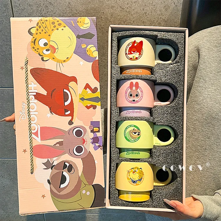 疯狂动物城马克杯朱迪尼克水杯女生高颜值陶瓷咖啡杯情侣生日礼物