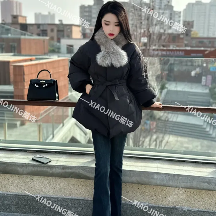 2025冬上新简约时尚系带羽