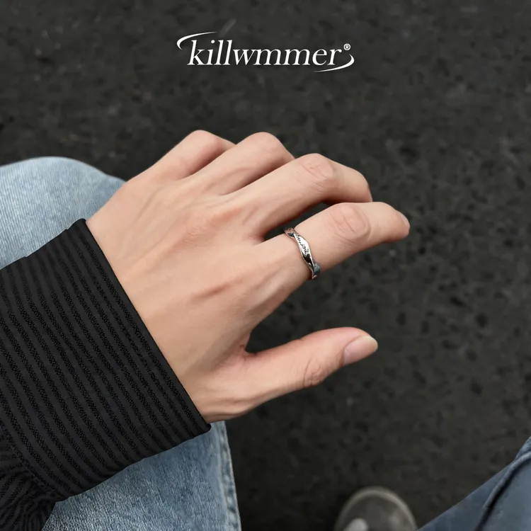 925银戒指 纯银莫比乌斯戒指男女款情侣对戒单身戒食指尾戒原创