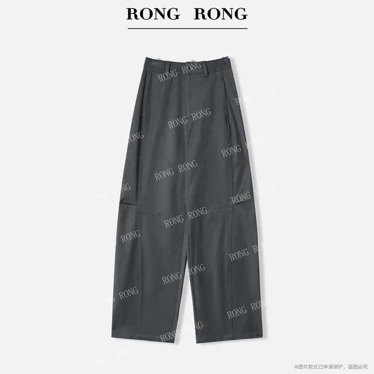 溶溶【镰刀裤】RONGRONG 绵羊毛混纺裁剪通勤风弯刀西裤RR5707