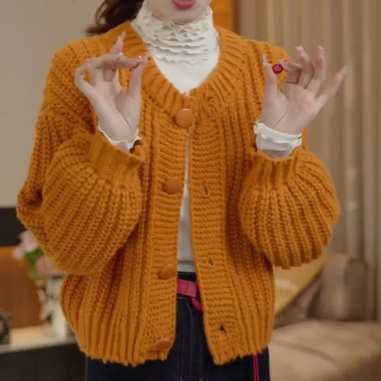 2025新款慵懒风宽松毛衣开衫LK2507355