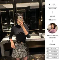 XULU原创秋季新款复古提花高腰A字短裙女修身显瘦百搭时尚半身裙