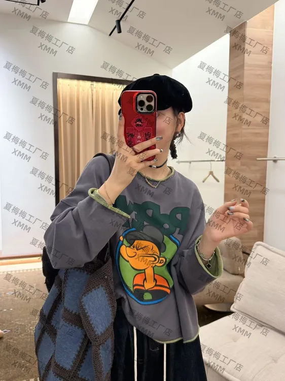 XMM.《G卷边卡通水手卫衣》时尚百搭潮流舒适洋气显瘦卡通T恤-81022