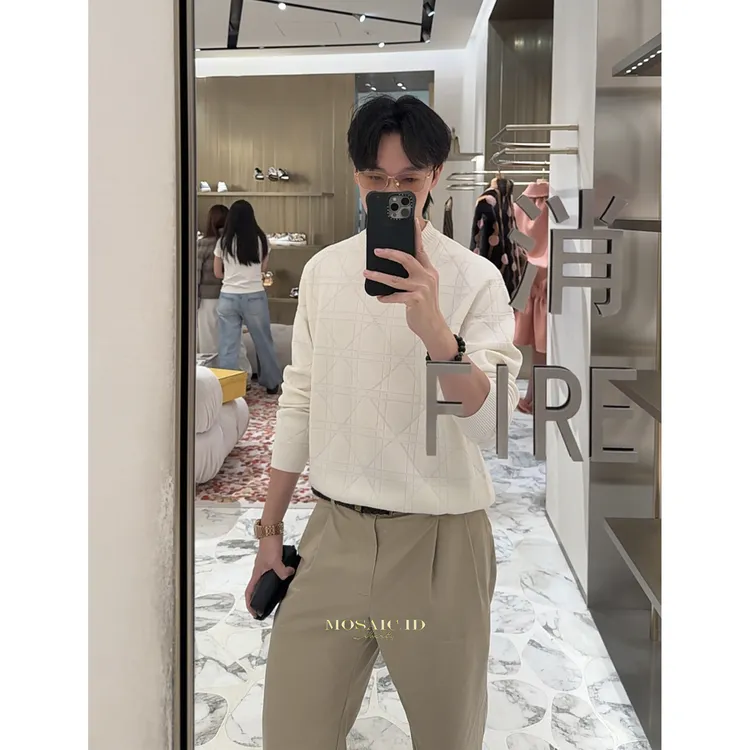 MOSAIC.ID｜高端线戴妃格羊毛超密扎实质感针织套头休闲毛衣针织衫