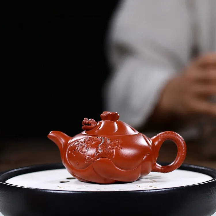 【品名】鱼化龙【泥料】原矿大红袍 杨军保国家工艺美术师200cc   