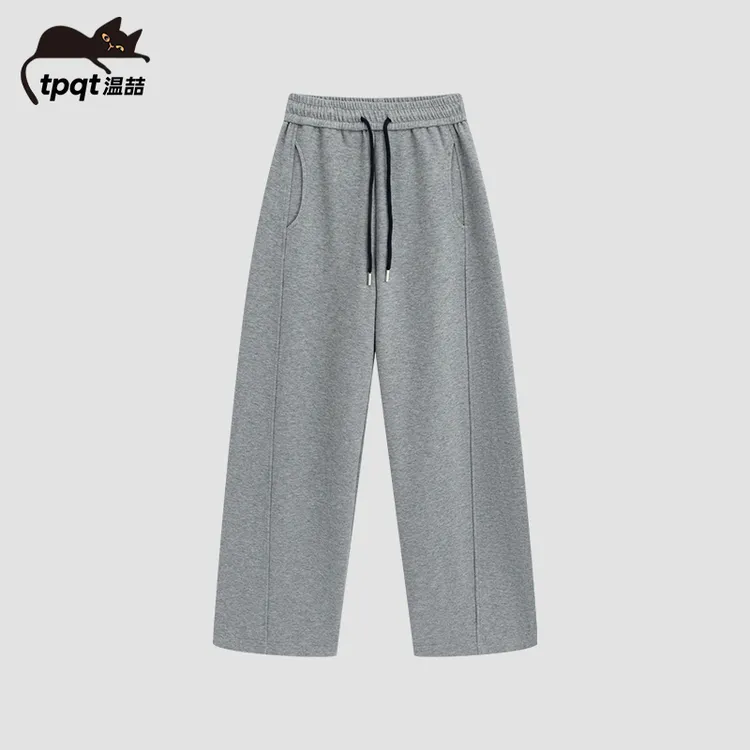 TpqT/温喆 “意境”秋冬加绒加厚懒人高定百搭简约休闲运动长裤