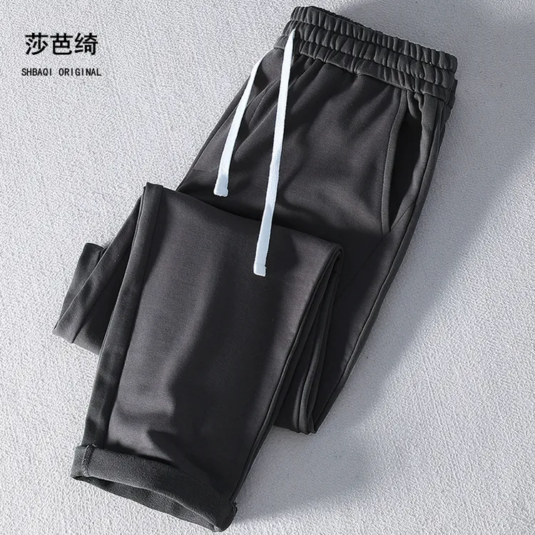 莎芭绮秋冬加厚运动裤男士透气加大码休闲裤卫裤宽松直筒长裤子