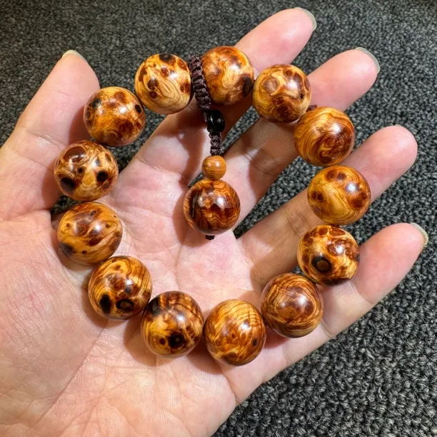 太行崖柏陈化老料雷击1.8瘤疤闪电男女款佛珠手串高端文玩盘玩好