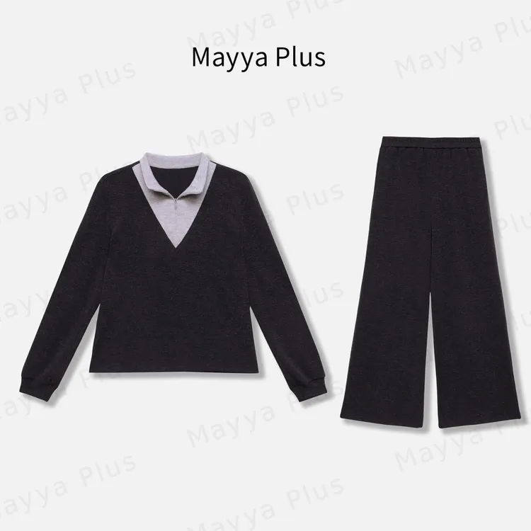 【灰系套装】Mayya Plus麦芽定制光风百搭显瘦休闲套装女32537190AB